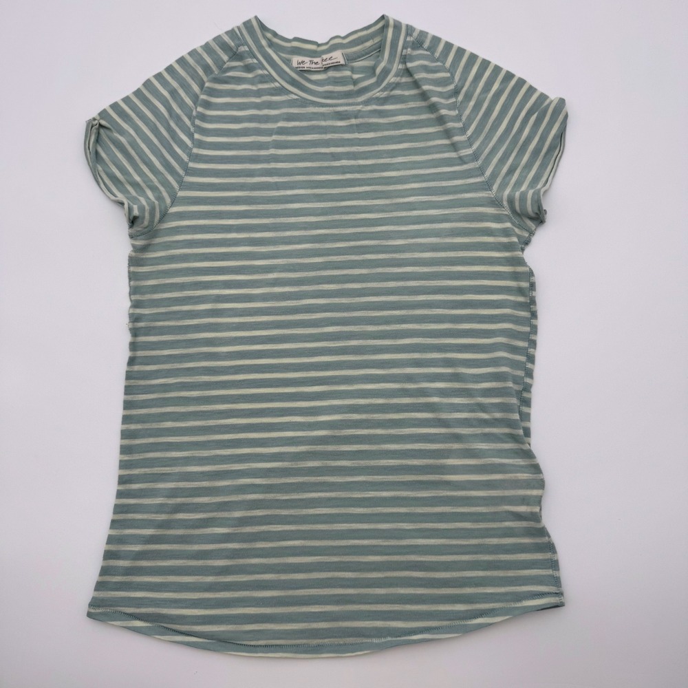 Free People We The Free Striped Short Sleeve Tee Blue White OB964760 Size M
